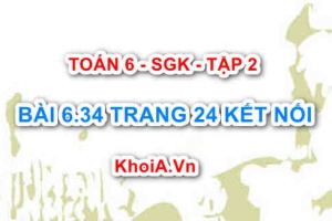 Bài 6.34 trang 24 Toán 6 Tập 2 Kết nối tri thức